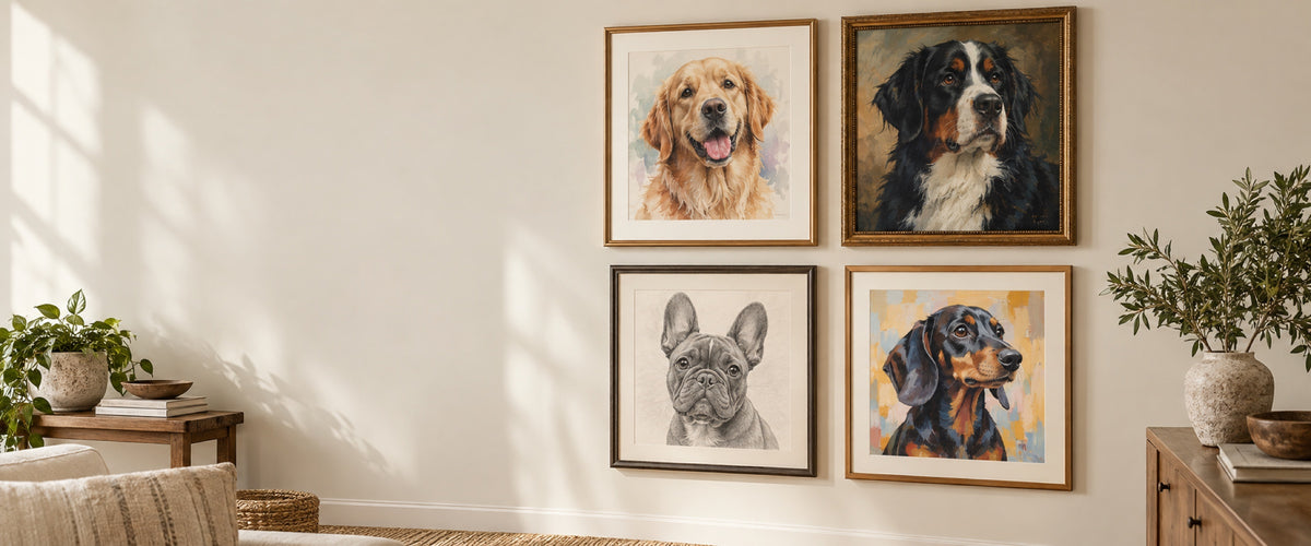 Portrait de chien d'après photo