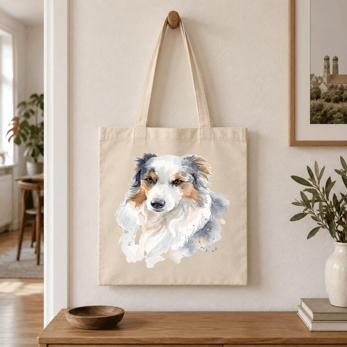 Personalisierte Stofftasche mit deinem Tier (Natur), Beispiel mit Berner Sennenhund im Pop-Art-Stil