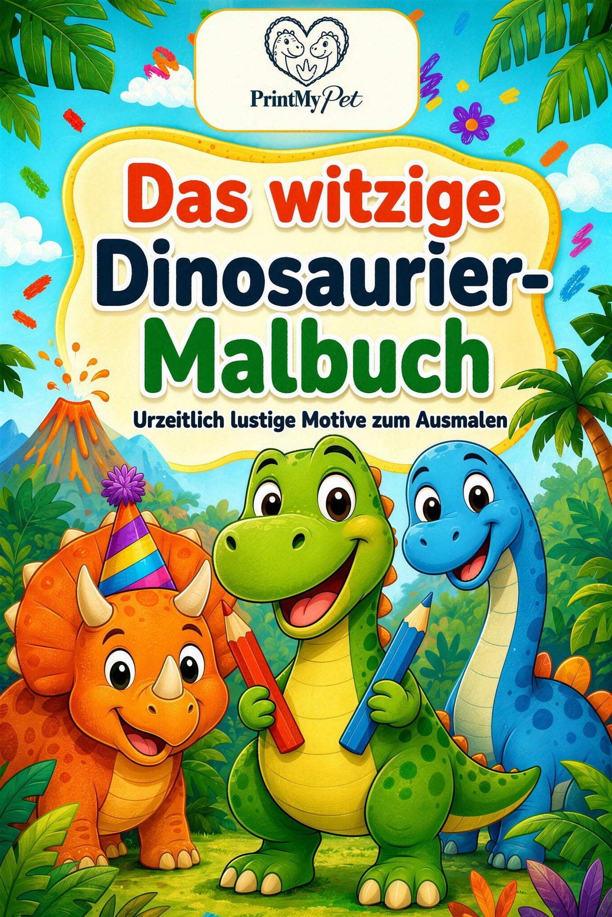 Das witzige Dinosaurier-Malbuch, Cover