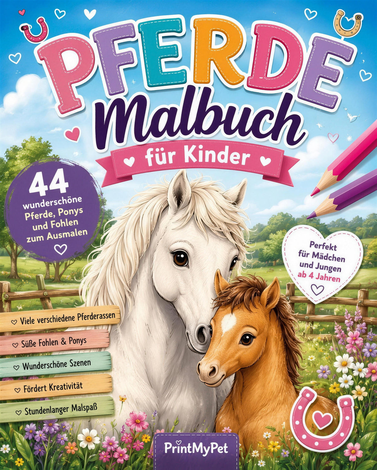 Pferde Malbuch für Kinder, Cover