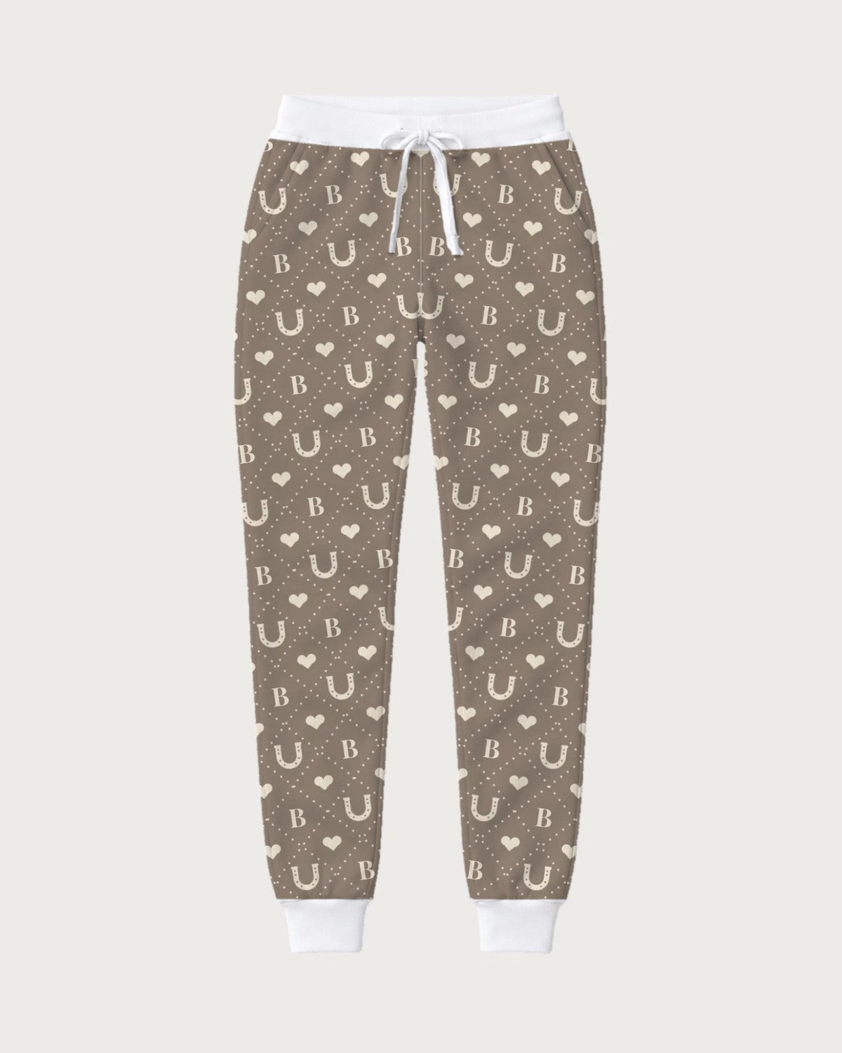 Pantaloni della tuta con monogramma e iniziale del cavallo: vista d'insieme dei pantaloni