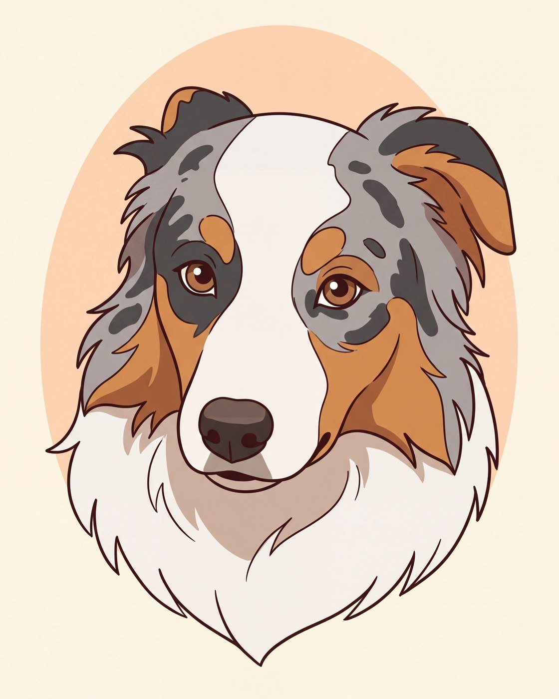 Hundeportrait im Stil Cartoon