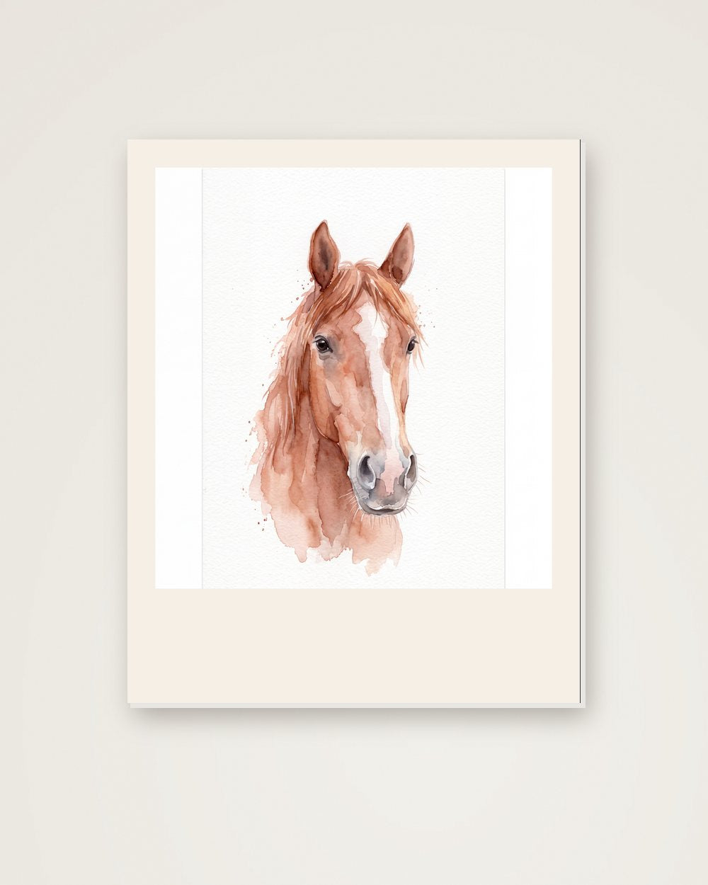 Pferdeportrait im Stil Aquarell auf Hartschaumplatte, Beispiel