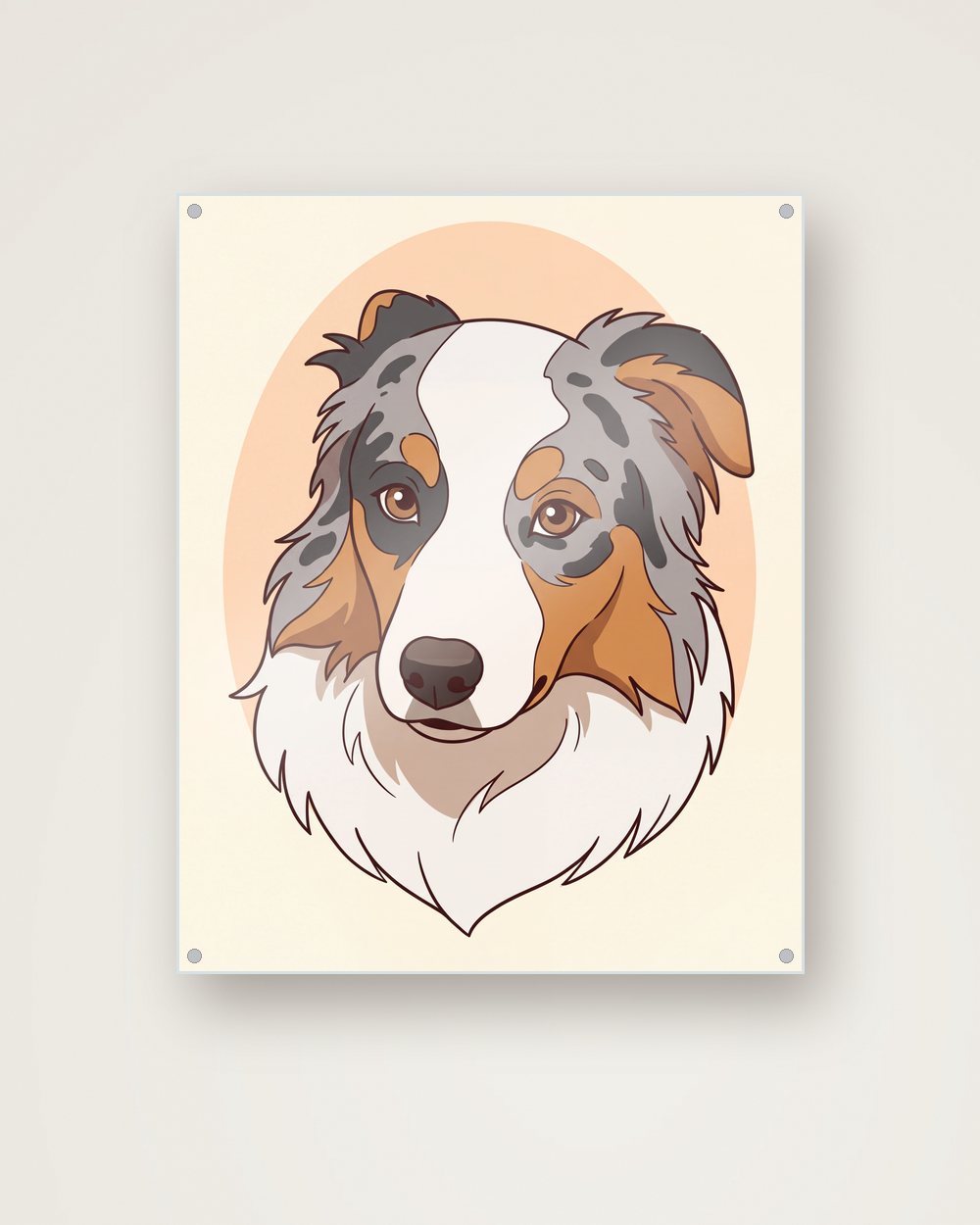 Hundeportrait im Stil Cartoon auf Acrylglas, Beispiel
