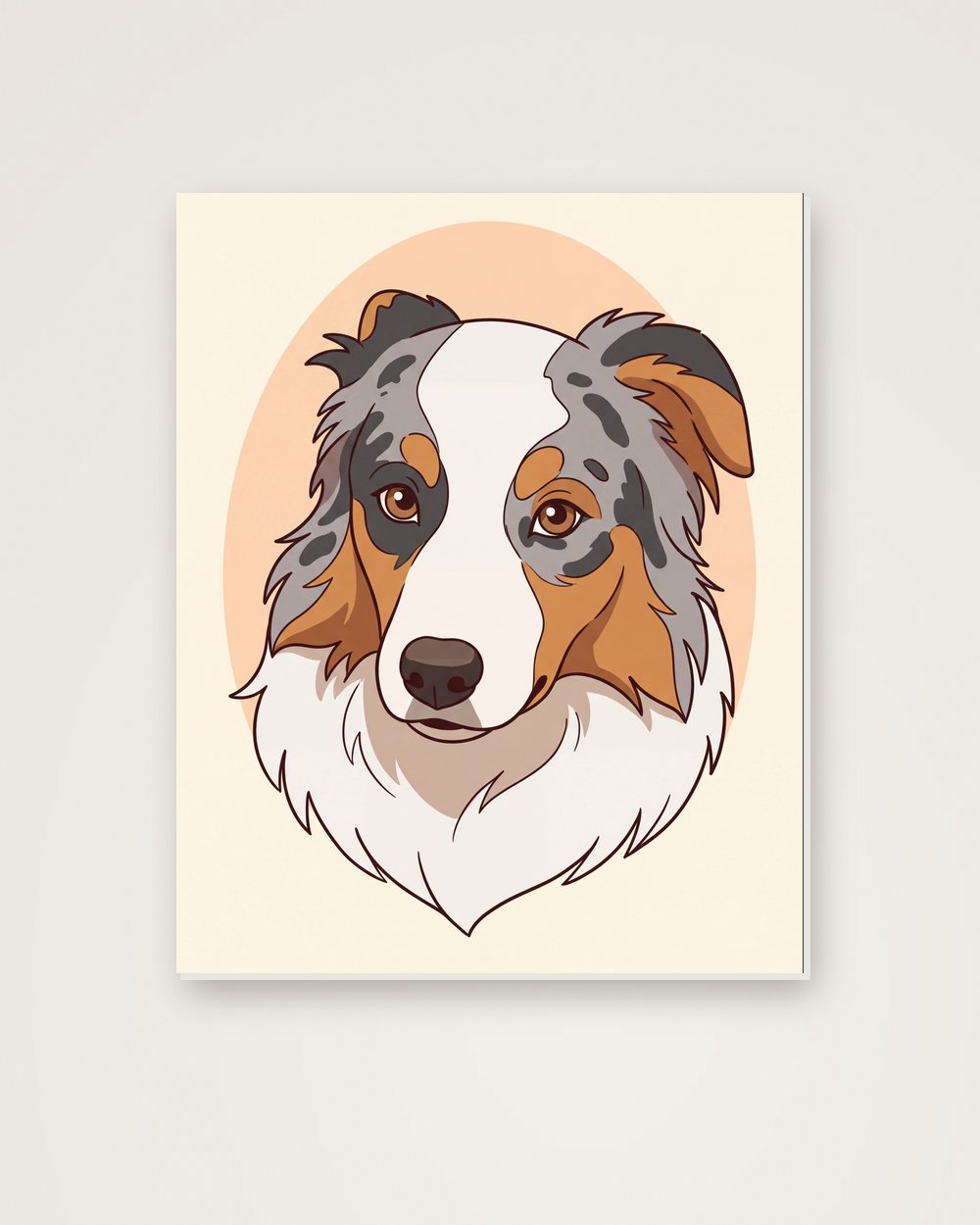 Hundeportrait im Stil Cartoon auf Hartschaumplatte, Beispiel