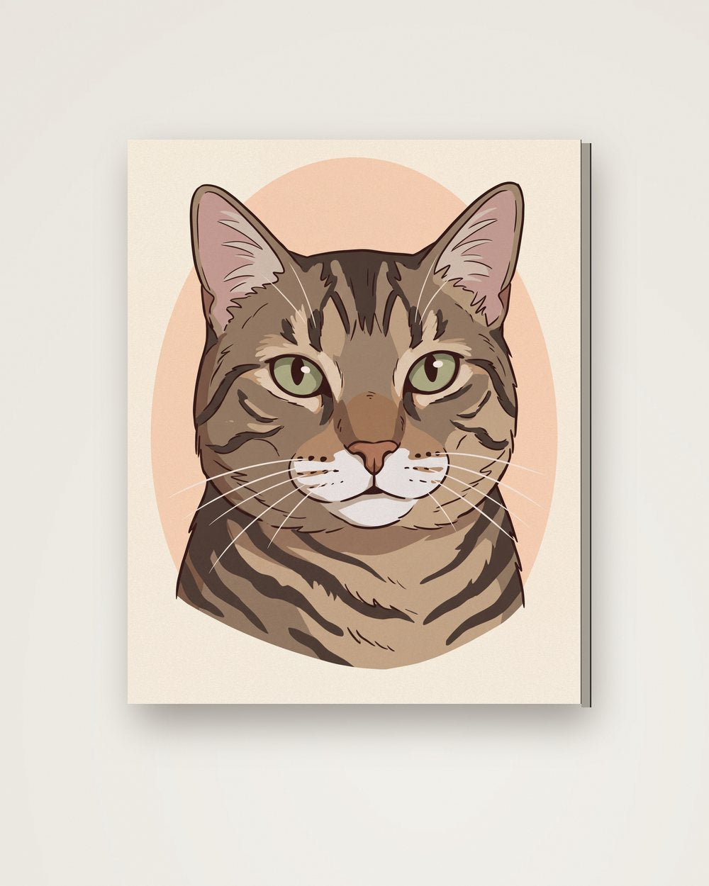 Katzenportrait im Stil Cartoon auf Leinwand, Beispiel