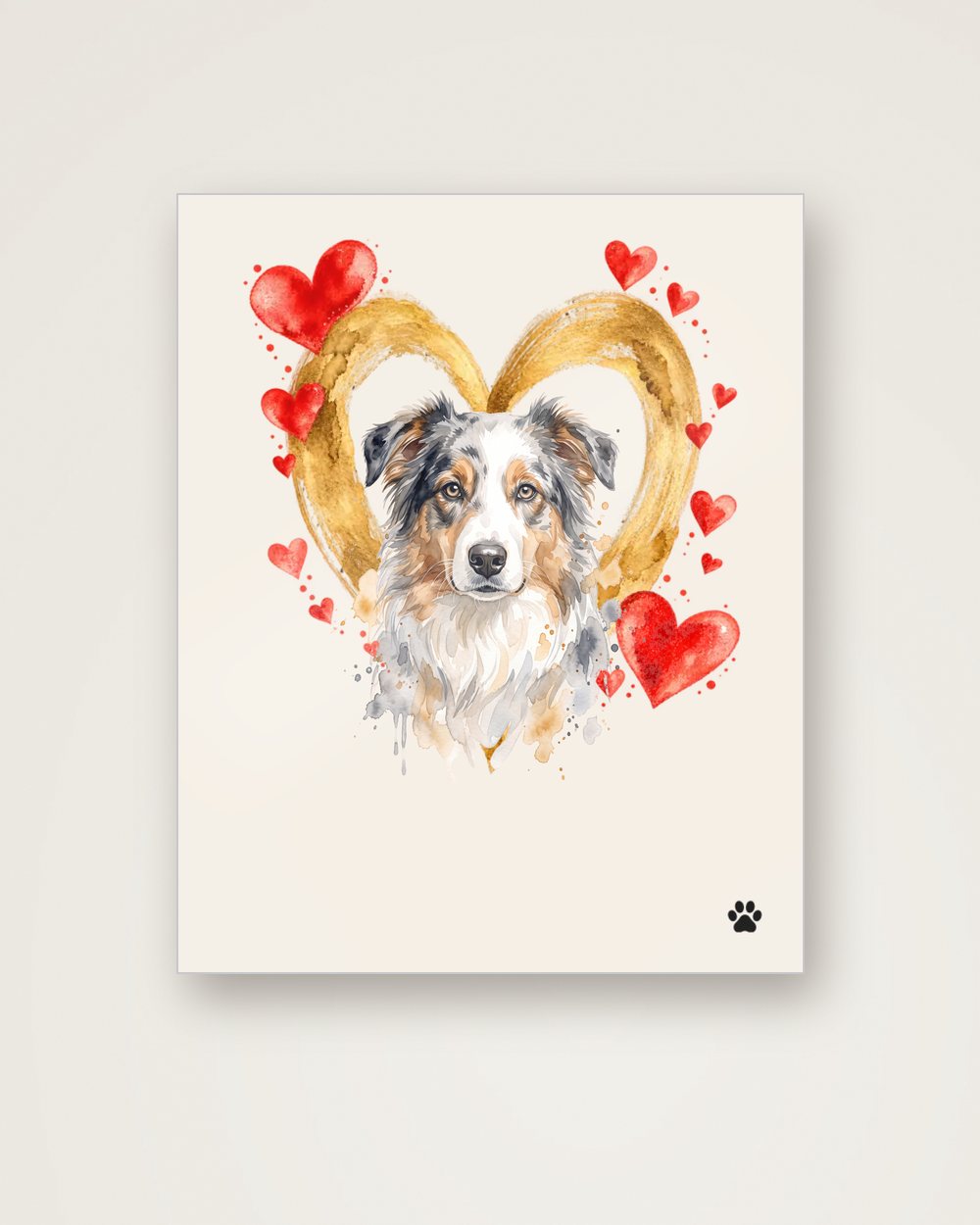 Hundeportrait im Stil Herzensbild auf Aluminium, Beispiel