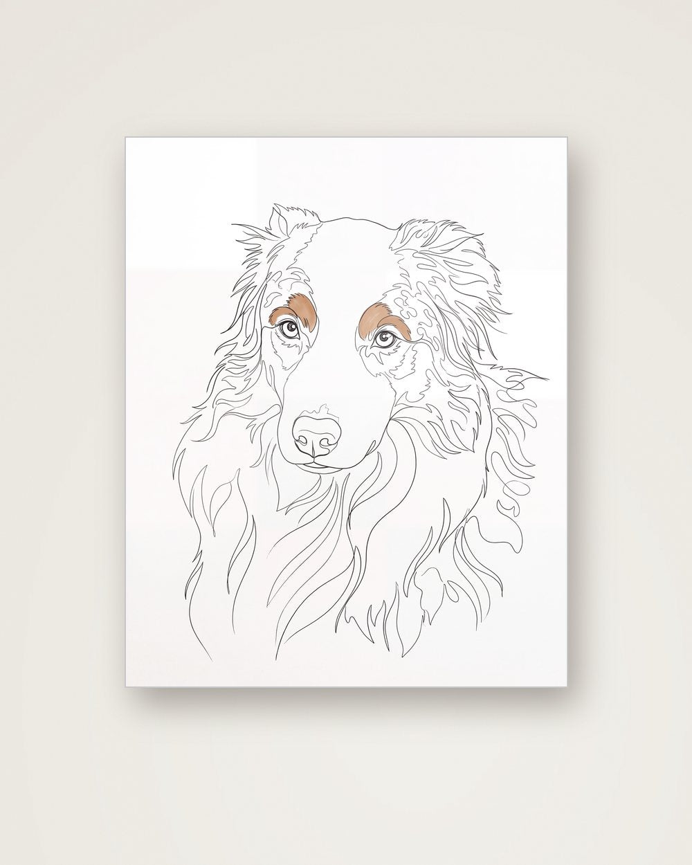 Hundeportrait im Stil Minimal auf Aluminium, Beispiel