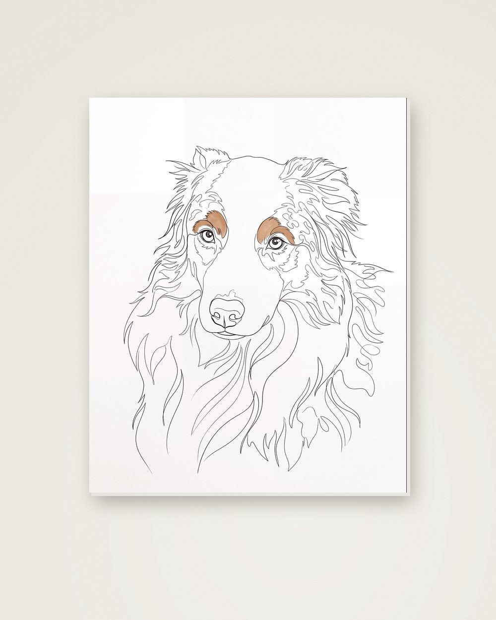 Hundeportrait im Stil Minimal auf Hartschaumplatte, Beispiel