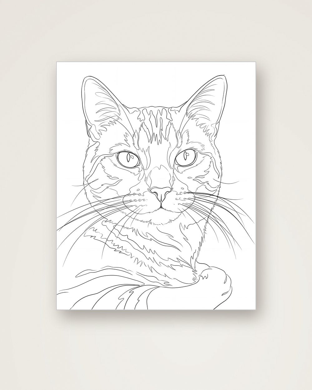 Katzenportrait im Stil Minimal auf Aluminium, Beispiel