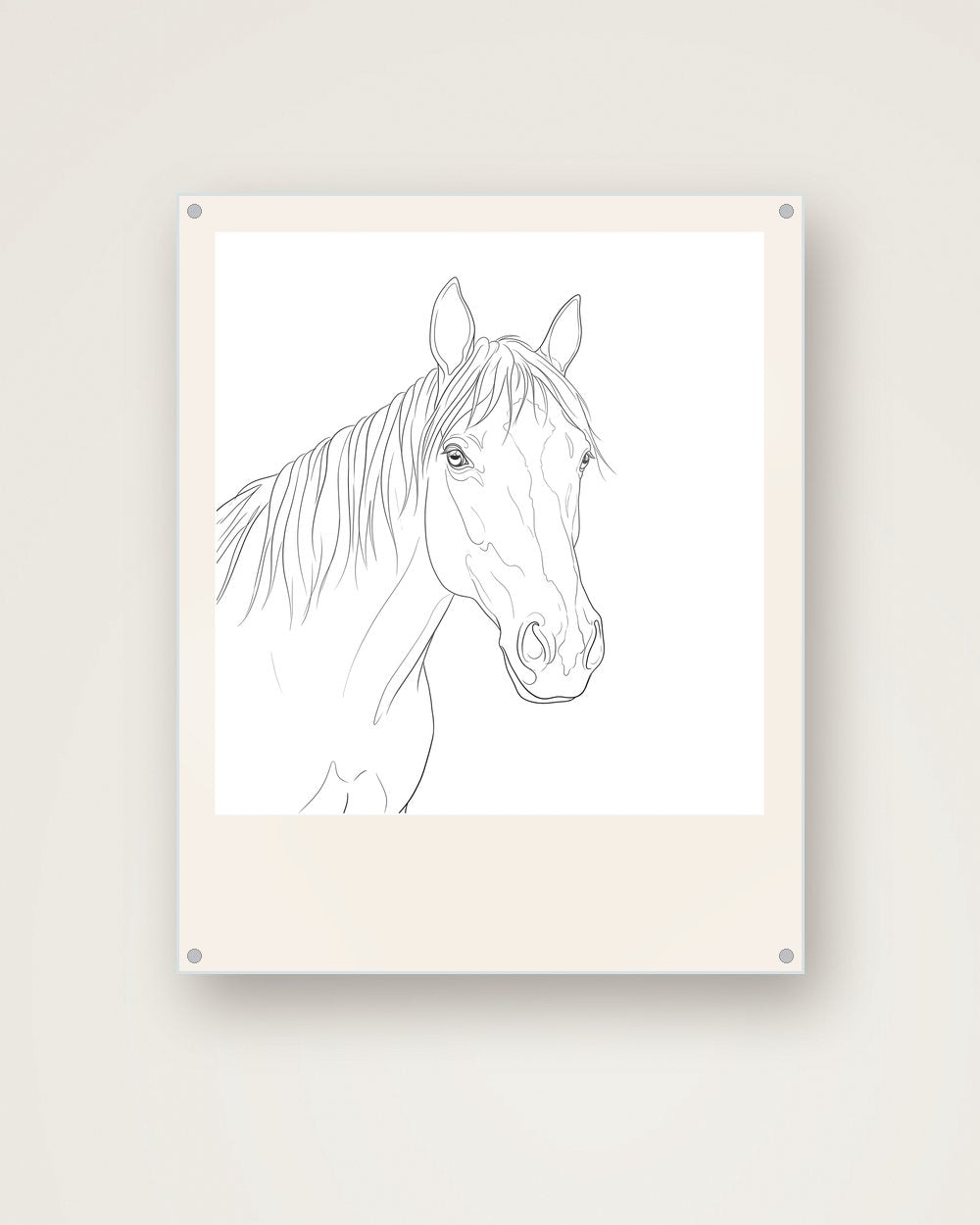 Pferdeportrait im Stil Minimal auf Acrylglas, Beispiel