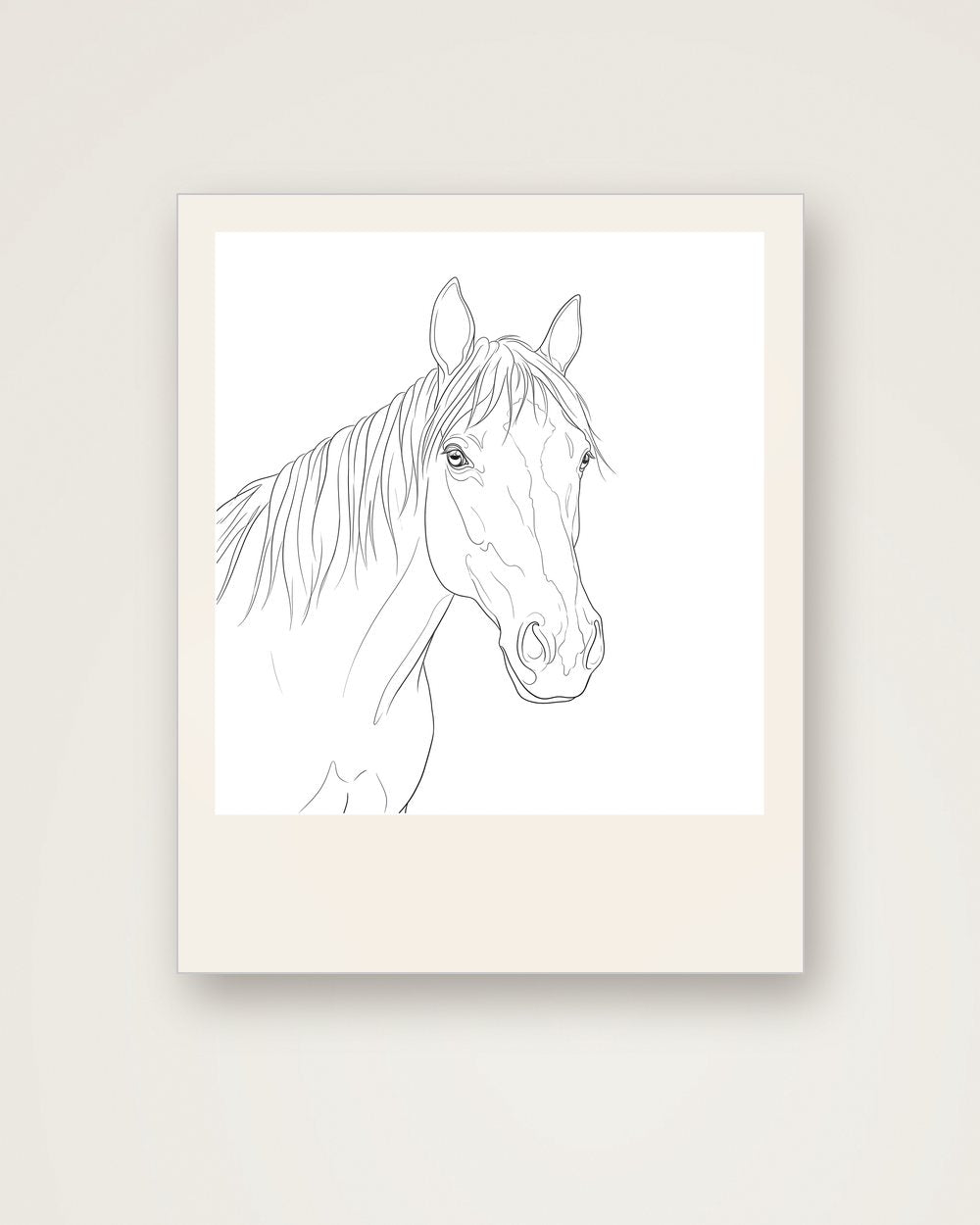 Pferdeportrait im Stil Minimal auf Aluminium, Beispiel