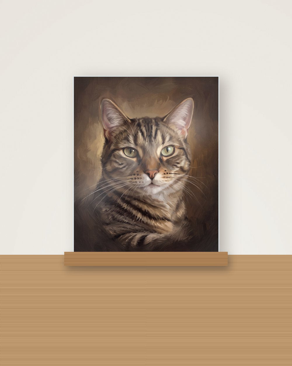 Katzenportrait im Stil Klassisches Ölgemälde als Acryl-Aufsteller, Beispiel