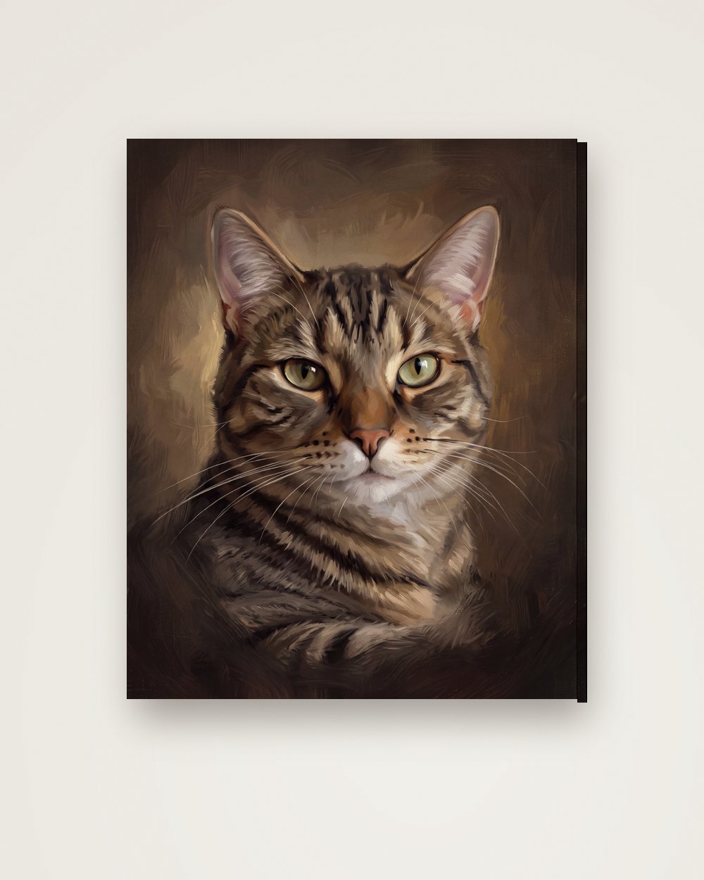 Katzenportrait im Stil Klassisches Ölgemälde auf Leinwand, Beispiel