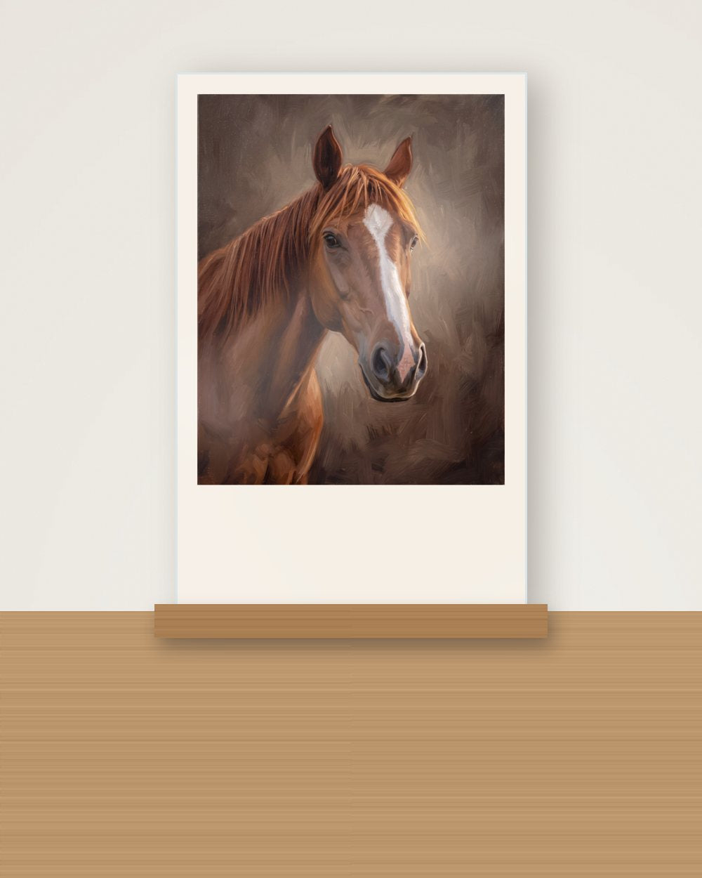 Pferdeportrait im Stil Klassisches Ölgemälde als Acryl-Aufsteller, Beispiel