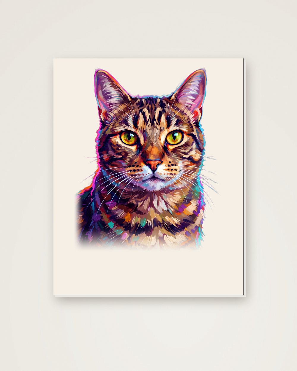 Katzenportrait im Stil Pop-Art auf Hartschaumplatte, Beispiel