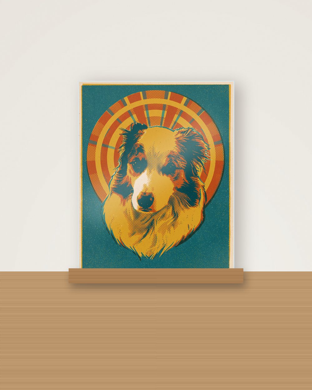 Hundeportrait im Stil Retro als Acryl-Aufsteller, Beispiel