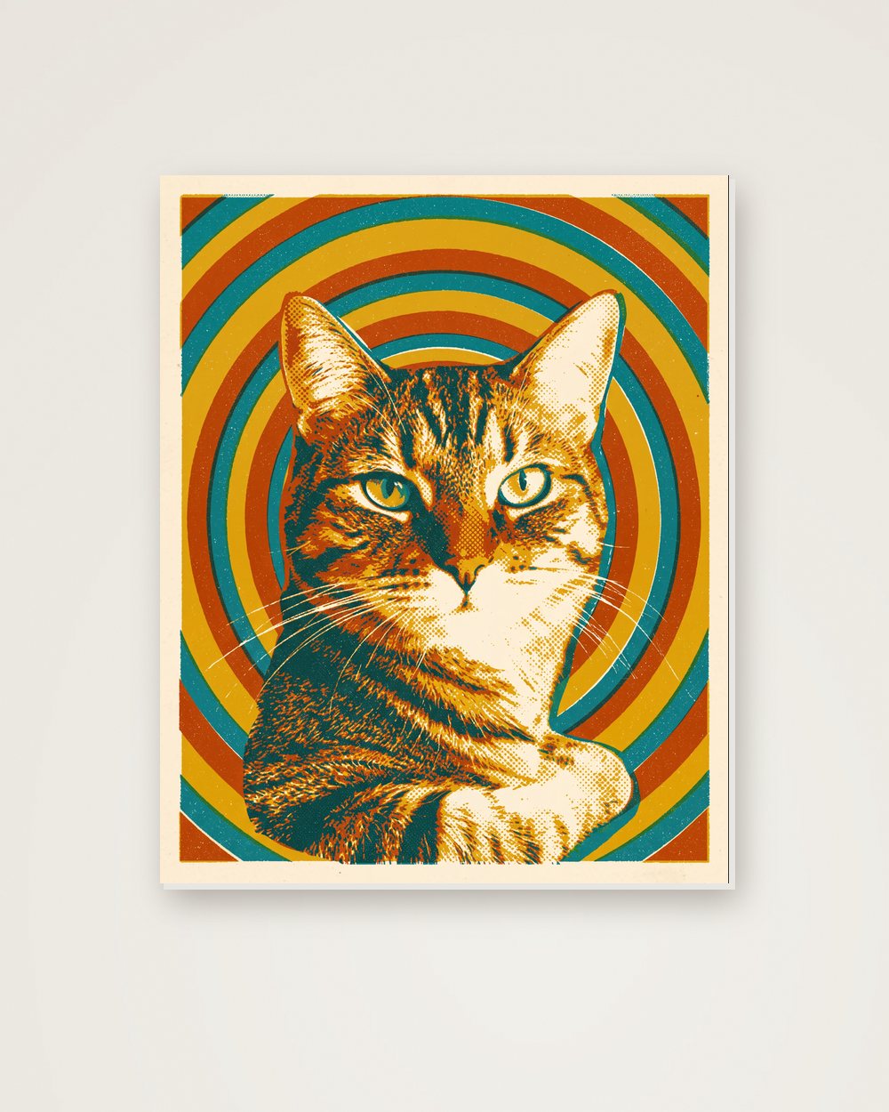 Katzenportrait im Stil Retro auf Hartschaumplatte, Beispiel
