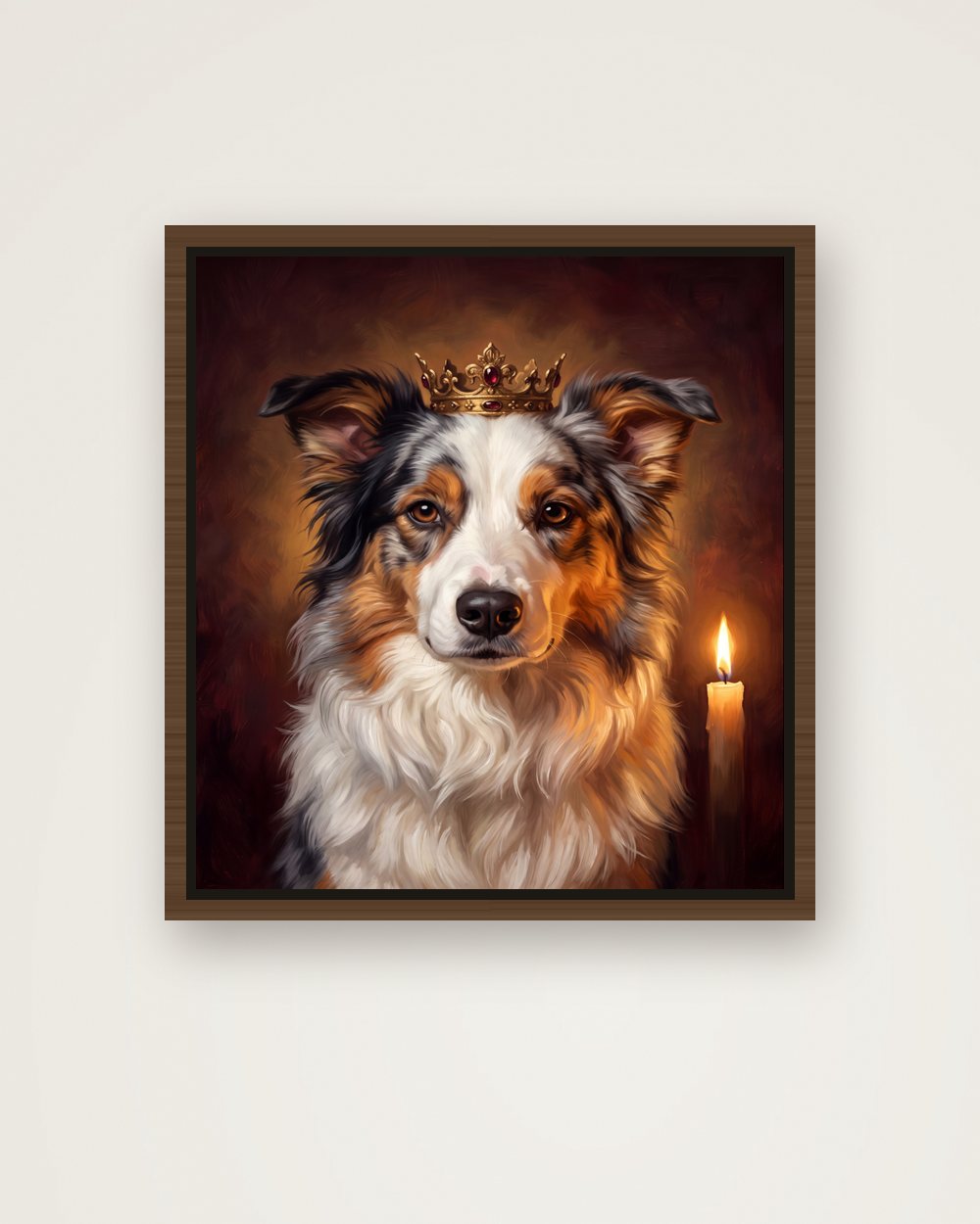 Hundeportrait im Stil Royal auf Leinwand mit Rahmen, Beispiel