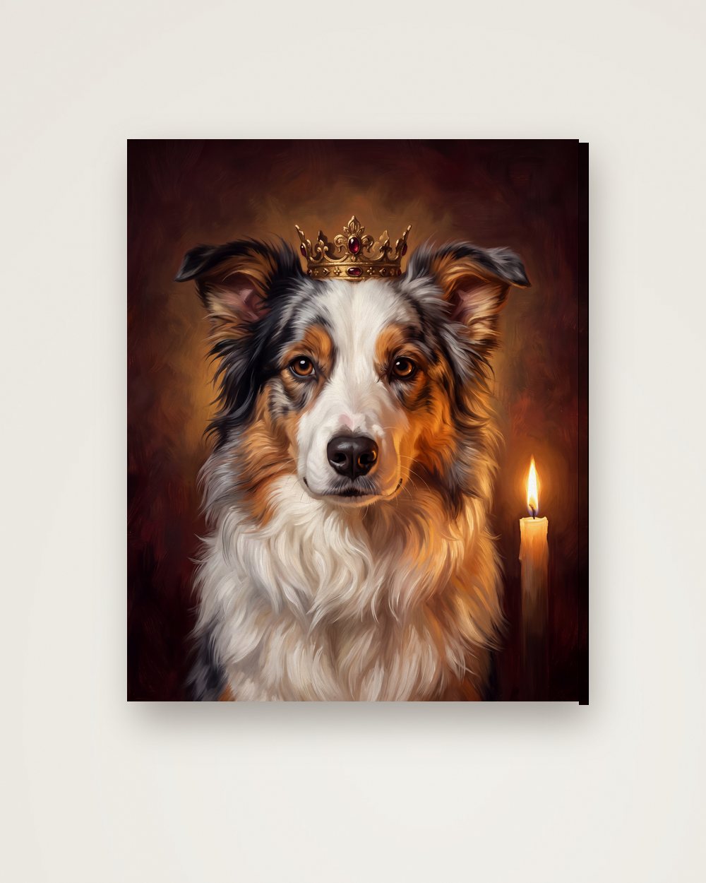 Hundeportrait im Stil Royal auf Leinwand, Beispiel