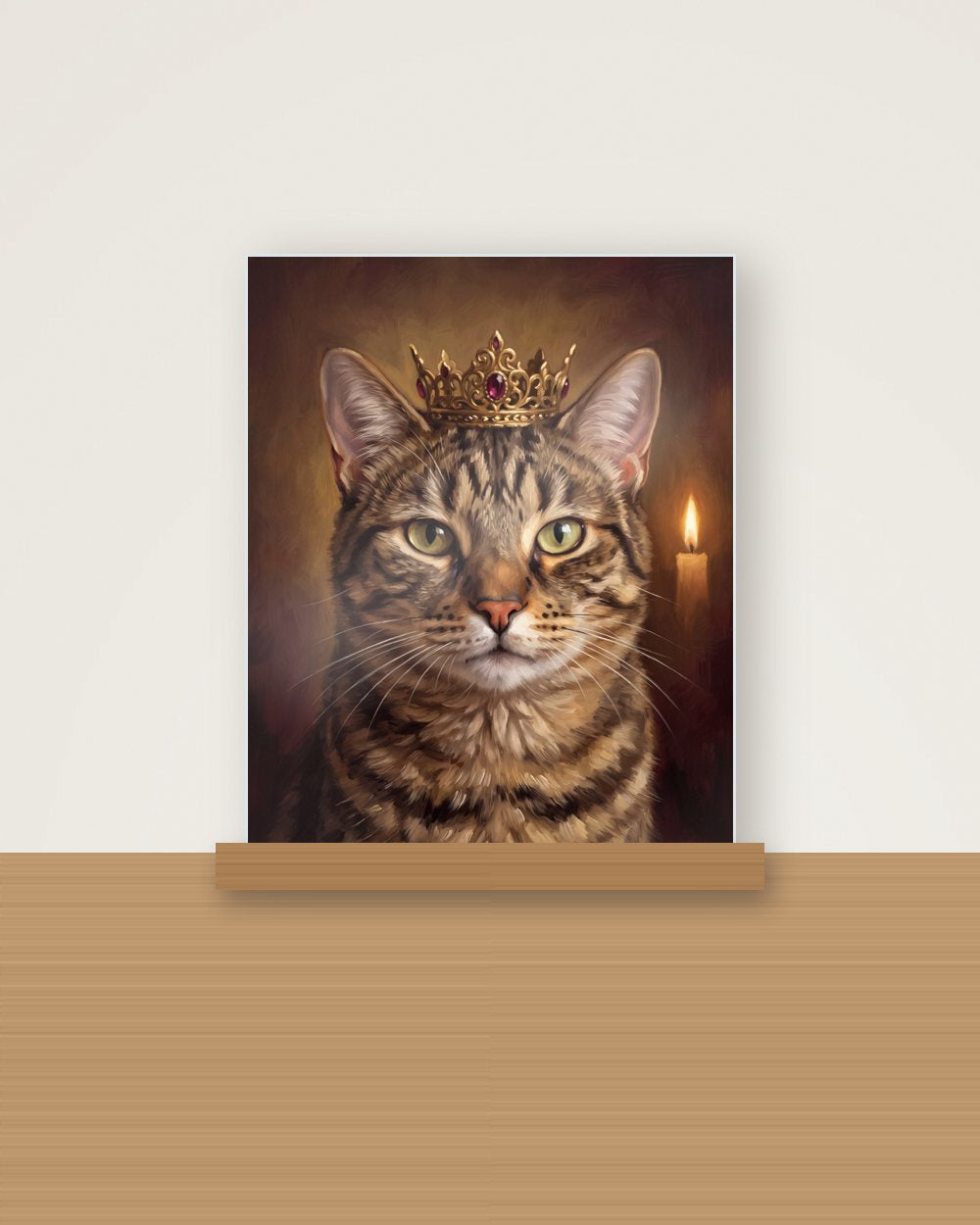 Katzenportrait im Stil Royal als Acryl-Aufsteller, Beispiel