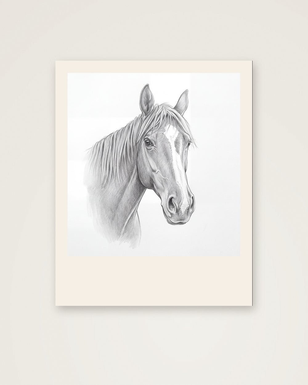 Pferdeportrait im Stil Sketch als Poster, Beispiel