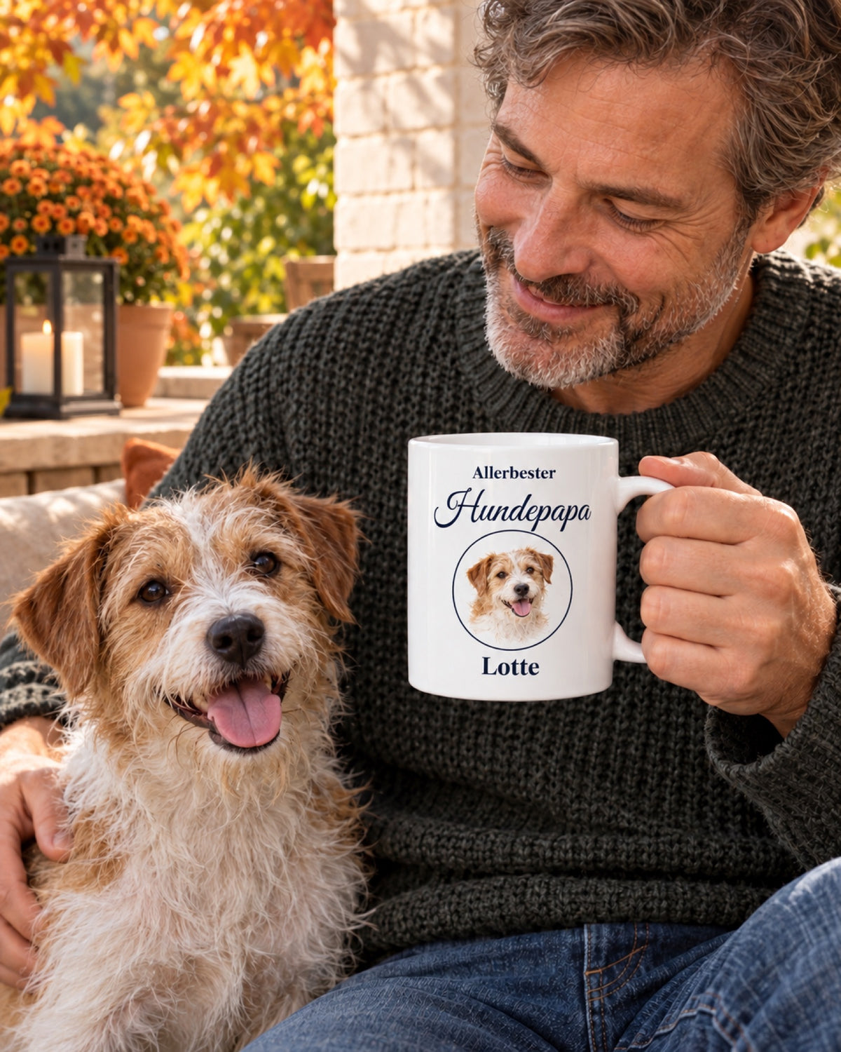 Tasse Allerbester Hundepapa mit Jack Russell Lotte